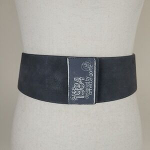 Annette Gortz Belt XL Black Leather Wide Hook Loop Cinch Corset Minimalist